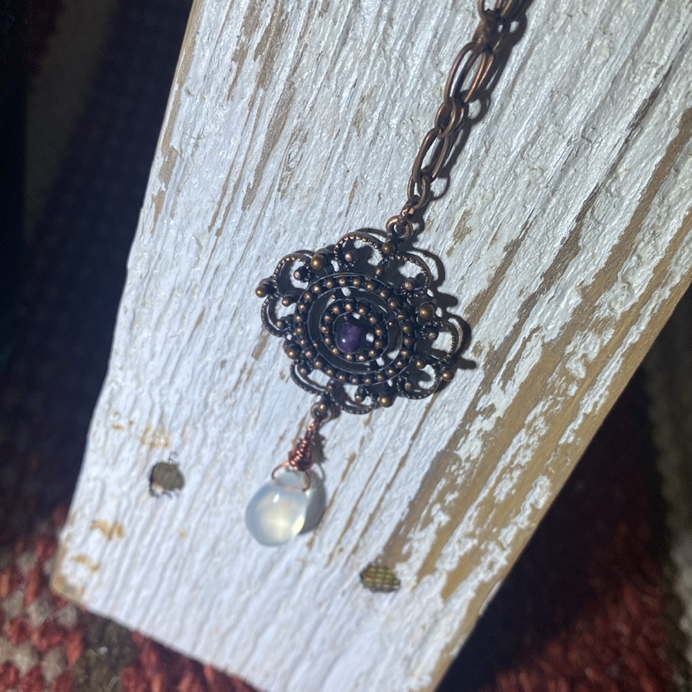 Handmade copper necklace.